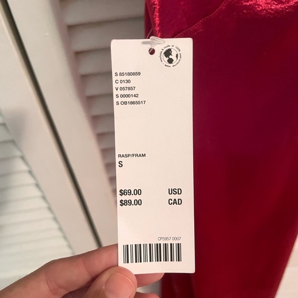 Urban Outfitters Red Slip Dress Spaghetti Strap V-Neck - Picture 3 of 8